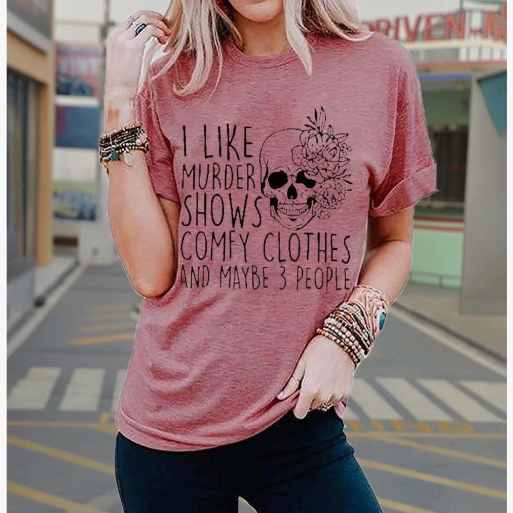 Women’s Novelty T Murder Show Funny Skull T